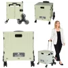 LUARO shopping trolley folding 8 wheels lid