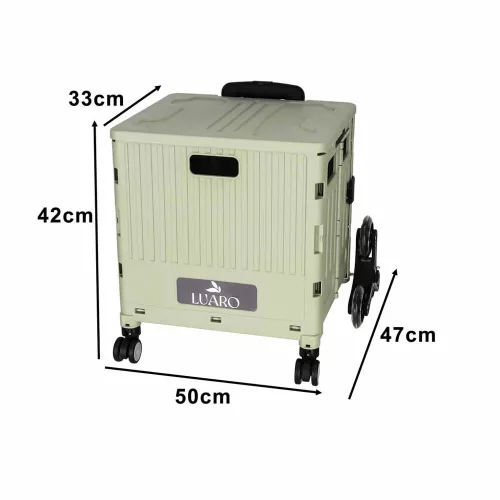 LUARO shopping trolley folding 8 wheels lid