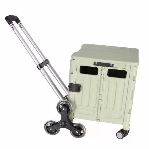 LUARO shopping trolley folding 8 wheels lid