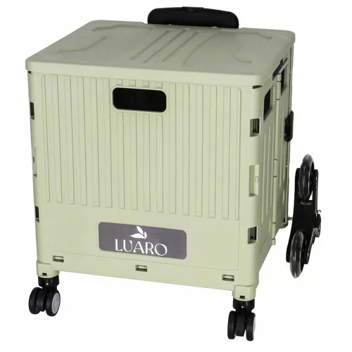 LUARO shopping trolley folding 8 wheels lid