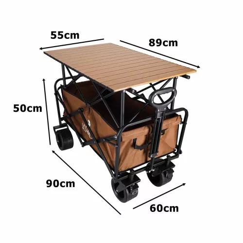 LUARO folding touring trolley with table