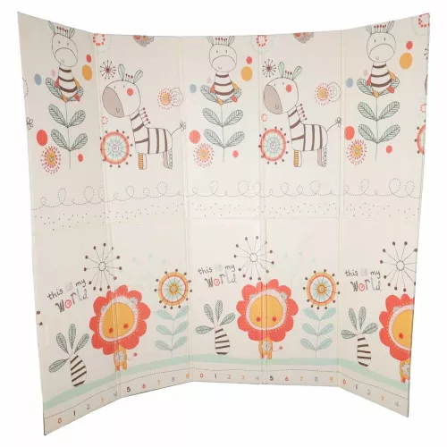 Double-sided foam mat 180x200 animals/pattern
