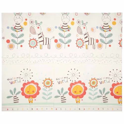 Double-sided foam mat 180x200 animals/pattern