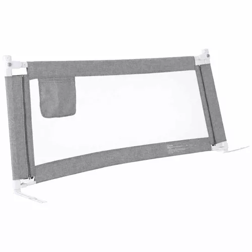 Safety gate barrier for bed 140cm grey
