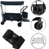 Folding touring trolley with canopy black
