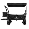 Folding touring trolley with canopy black