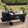 Folding touring trolley with canopy black