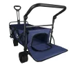 Travel trolley foldable with canopy navy blue