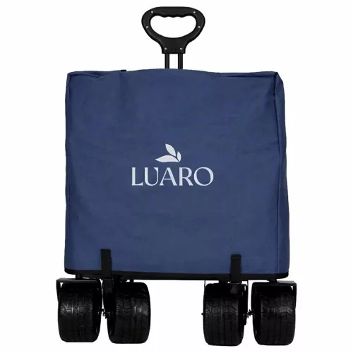Travel trolley foldable with canopy navy blue