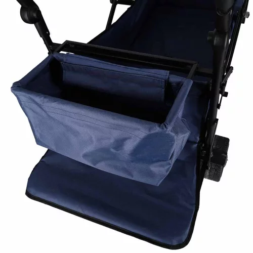 Travel trolley foldable with canopy navy blue
