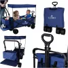 Travel trolley foldable with canopy navy blue
