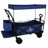 Travel trolley foldable with canopy navy blue