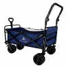 Travel trolley foldable with canopy navy blue