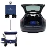 Travel trolley foldable with canopy navy blue