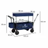 Travel trolley foldable with canopy navy blue