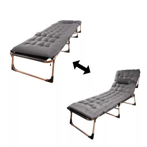 LUARO travel field bed folding business recliner 193 cm light grey