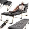 LUARO travel field bed folding business recliner 193 cm light grey