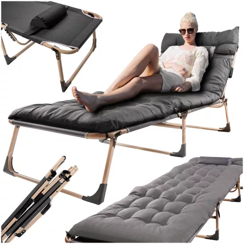 LUARO travel field bed folding business recliner 193 cm light grey