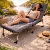 LUARO travel field bed folding business recliner 193 cm light grey