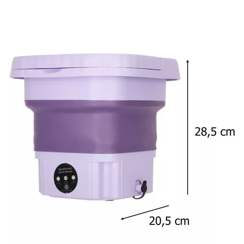 Mini folding travel washing machine 8l purple