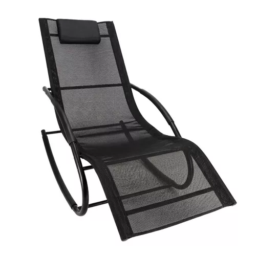 LUARO rocking garden lounger with headrest