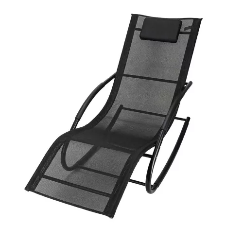 LUARO rocking garden lounger with headrest