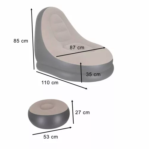 Inflatable armchair with footrest