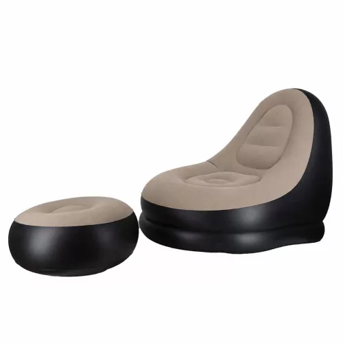 Inflatable armchair with footrest