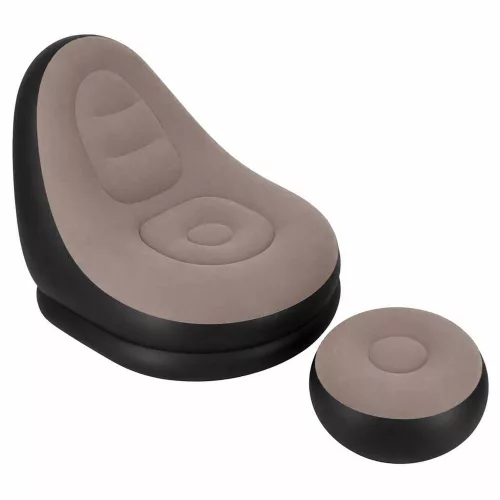 Inflatable armchair with footrest