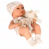 Baby doll in carrier with mascot beige