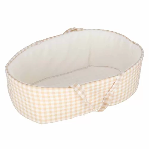 Baby doll in carrier with mascot beige