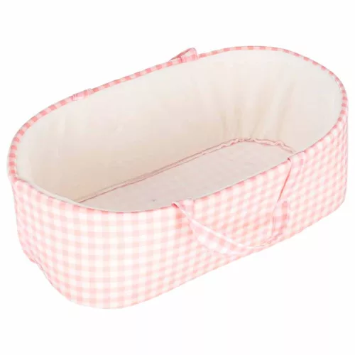 Baby doll in carrier with mascot pink