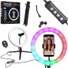 RGB LED selfie ring light on tripod