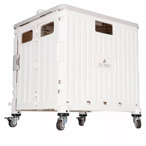 LUARO shopping trolley folding 4-wheel lid white