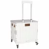 LUARO shopping trolley folding 4-wheel lid white