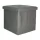 Folding pouffe with storage leather 38x38x38cm grey