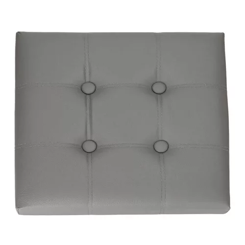 Folding pouffe with storage leather 38x38x38cm grey