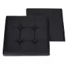 Folding pouffe with storage leather 38x38x38cm black