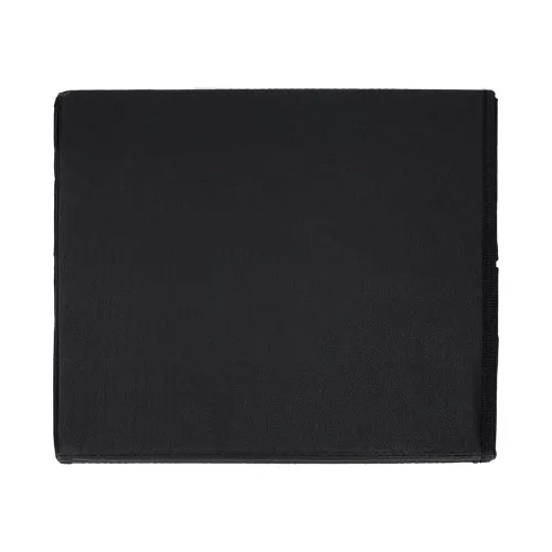 Folding pouffe with storage leather 38x38x38cm black