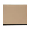 Folding pouffe with storage leather 38x38x38cm beige