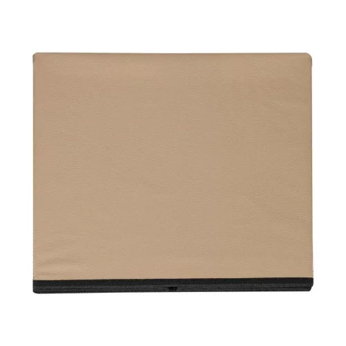 Folding pouffe with storage leather 38x38x38cm beige