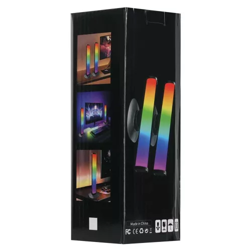 Lampka na biurko LED gamingowa RGB kolumny słupki na pilot zestaw 2 sztuki