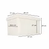 Folding pouffe with storage compartment beige