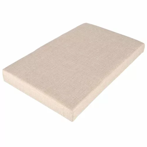 Folding pouffe with storage compartment beige