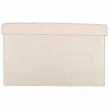 Folding pouffe with storage compartment beige