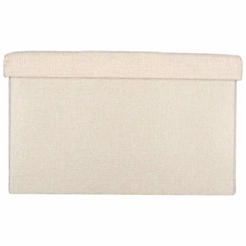 Folding pouffe with storage compartment beige