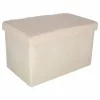 Folding pouffe with storage compartment beige