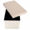 Folding pouffe with storage compartment beige