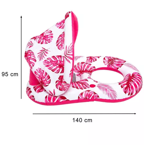 Swimming chair mattress with backrest and canopy rose