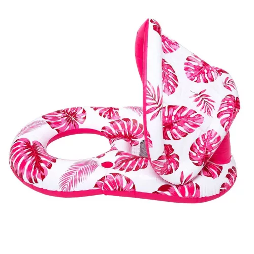 Swimming chair mattress with backrest and canopy rose